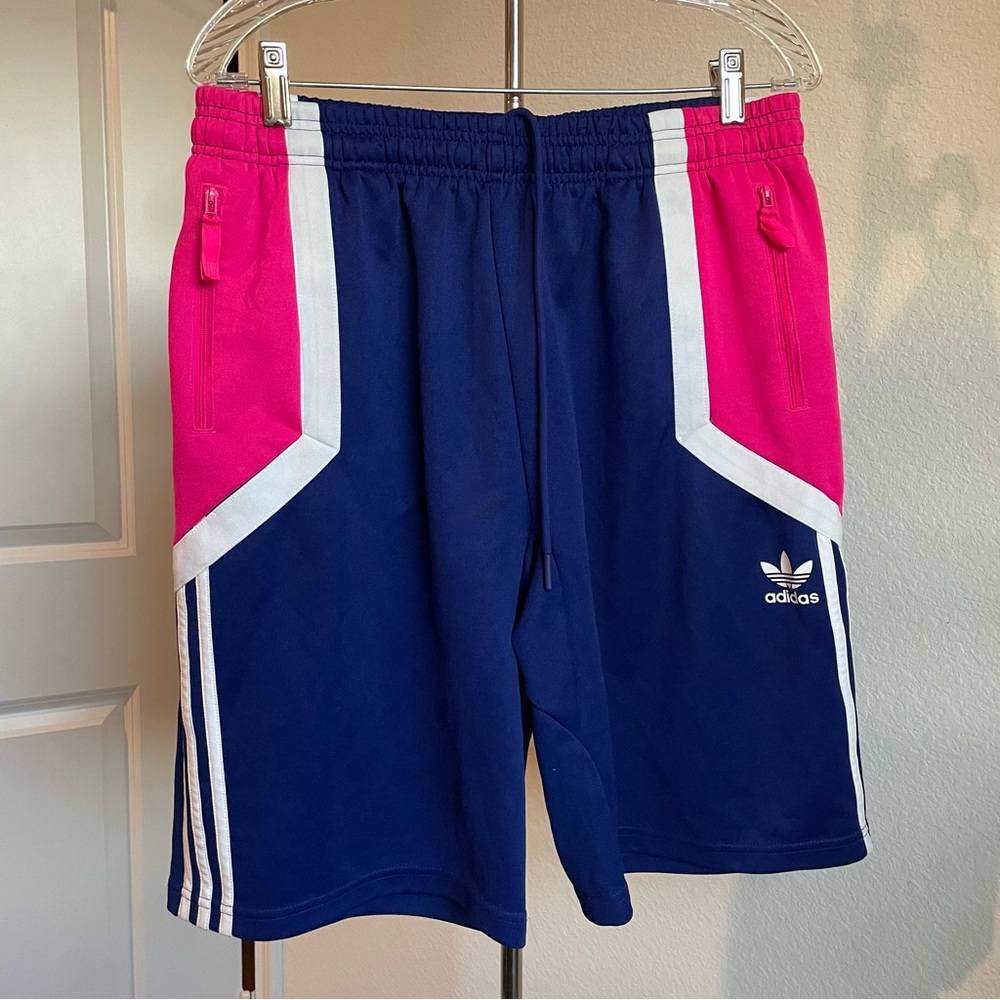 Adidas Originals Nova Shorts 2018 Blue Pink White Sz L DQ2905 Pockets HTF